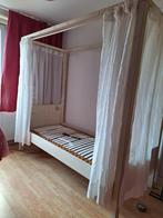 Hemelbed met lattenbodem, Huis en Inrichting, Slaapkamer | Bedden, Ophalen, 90 cm, Eenpersoons, Wit