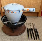 Le Creuset, fonduestel met toebehoren, wo vorkjes, Ophalen of Verzenden, Zo goed als nieuw, Gietijzer, Overige typen
