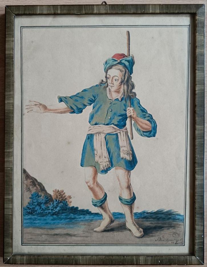 Jan van Oyen 24-08-1812 dichter en schilder.Gesigneerd., Antiek en Kunst, Kunst | Schilderijen | Klassiek, Ophalen of Verzenden