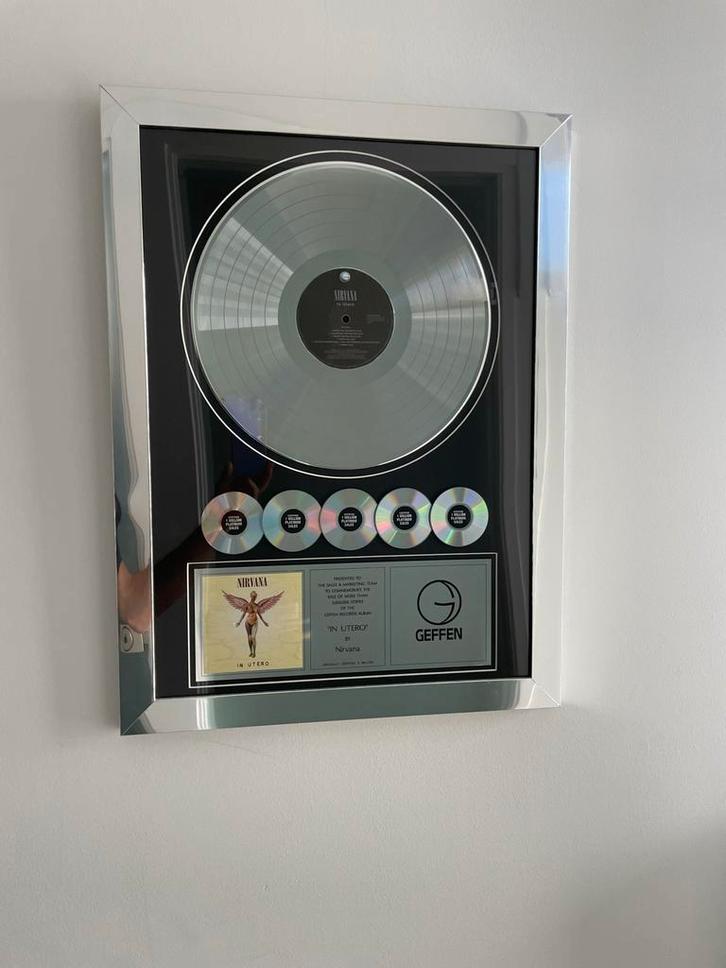 Nirvana In Utero Platina Plaat in Utero, Cd's en Dvd's, Vinyl | Filmmuziek en Soundtracks, Zo goed als nieuw, Overige formaten