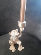 Goudkleurige aap met kaarsenstandaard., Ophalen of Verzenden, Metaal