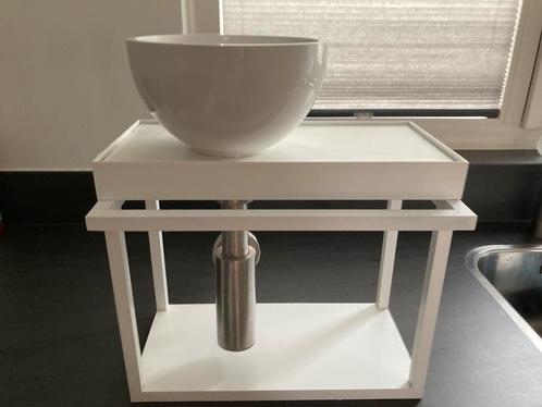 Wastafel toilet  met afvoer v RVS en stenen kom, Doe-het-zelf en Verbouw, Sanitair, Zo goed als nieuw, Ophalen