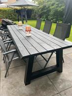 Zwarte houten tuintafel, Ophalen, Zo goed als nieuw, Rechthoekig