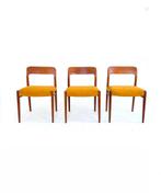 3 gerestaureerde Møller stoelen (model 75), Antiek en Kunst, Antiek | Meubels | Stoelen en Banken, Ophalen