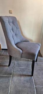 8 brocante stoelen, kleur grijs, zwarte poten, Huis en Inrichting, Stoelen, Ophalen, Hout, Zo goed als nieuw, Grijs
