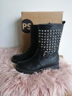 PS poelman nieuwe leren dames biker boots, maat 41, Zwart, Lage of Enkellaarzen, Nieuw, Ophalen of Verzenden