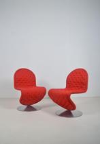 Set 1-2-3 System stoelen door Verner Panton, Fritz Hansen, Twee, Vintage, design, Gebruikt, Metaal