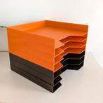 Vintage bruin en oranje LP houders platenrek van Discofoon, Ophalen of Verzenden, Zo goed als nieuw, Overige formaten