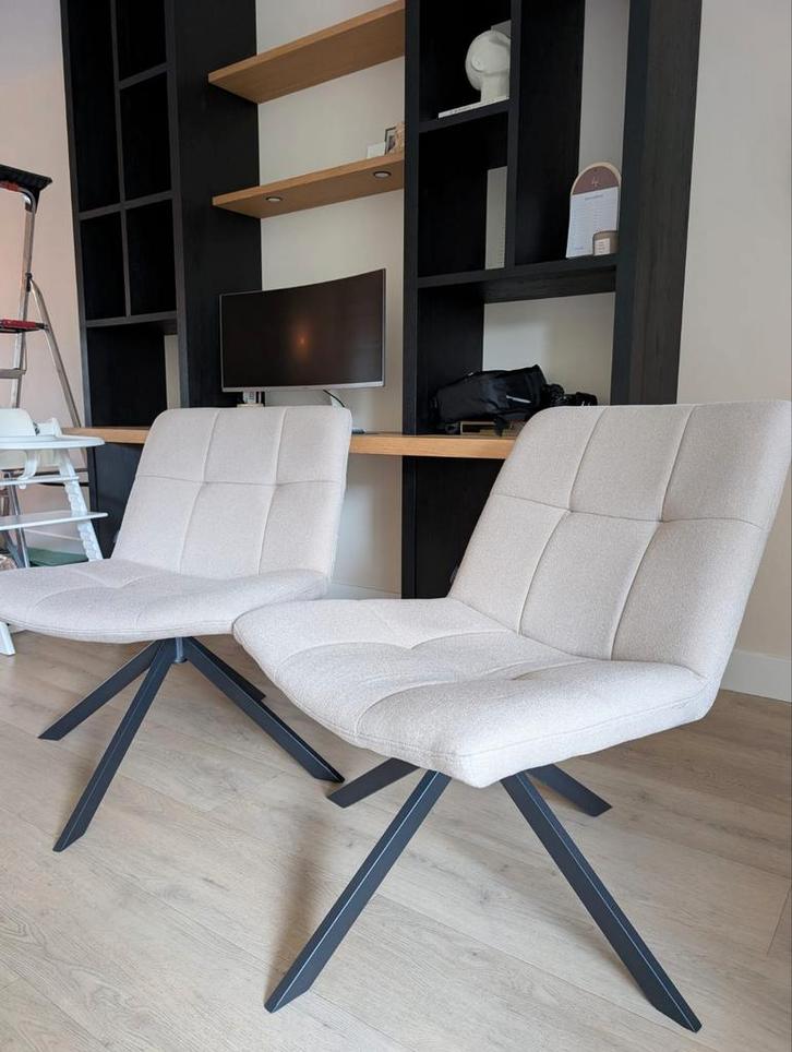 2x draaifauteuil beige - merk: Bronx 71, Huis en Inrichting, Stoelen, Zo goed als nieuw, Twee, Overige kleuren, Ophalen