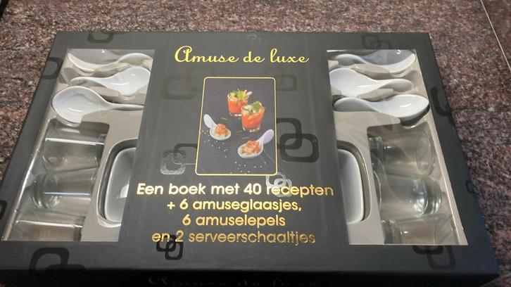 Amuse Set de Luxe - Nieuw in Doos!, Huis en Inrichting, Keuken | Servies, Nieuw, Overige typen, Overige stijlen, Glas, Ophalen