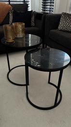 Een set van 2 salon bij zet tafeltjes., Ophalen of Verzenden, Rond, 50 tot 100 cm, Minder dan 50 cm