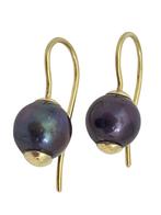 Nieuwe gouden oorbellen, peacock parel, 8,5 mm aan open haak, Sieraden, Tassen en Uiterlijk, Oorbellen, Hangers, Nieuw, Met edelsteen