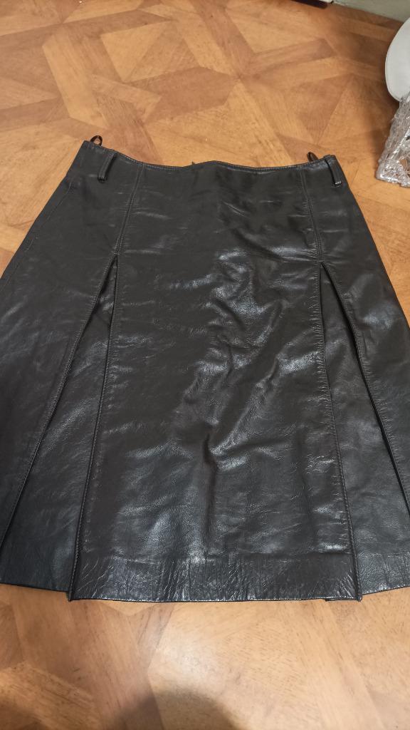 River Woods leren (echt leer) rok bruin maat 38, Kleding | Dames, Rokken, Zo goed als nieuw, Maat 38/40 (M), Bruin, Onder de knie