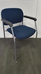 Vergaderstoel blauw chroom, Huis en Inrichting, Stoelen, Ophalen, Zo goed als nieuw, Blauw