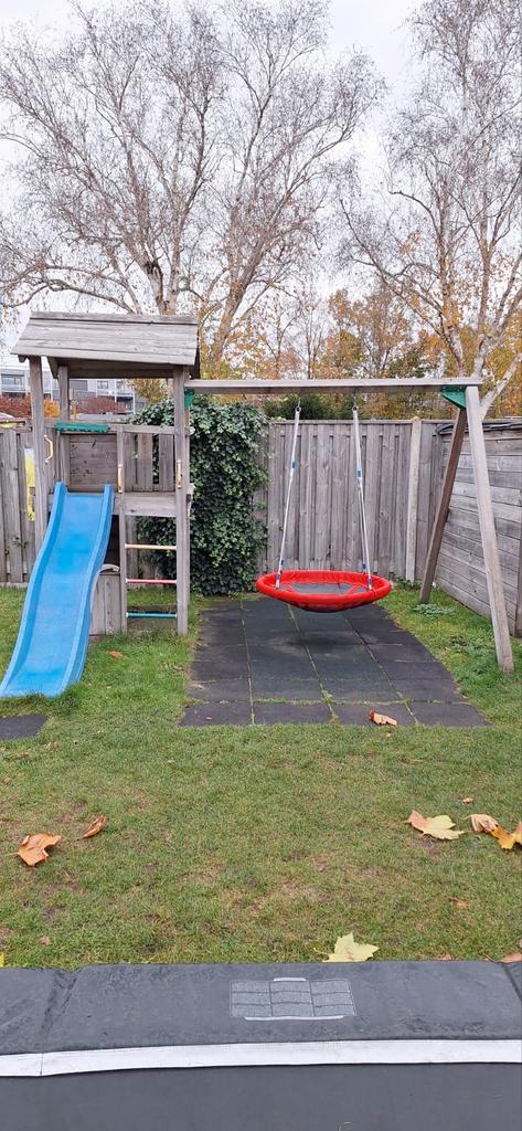 Groot Jungle Gym speeltoestel met accessoires, Kinderen en Baby's, Speelgoed | Buiten | Speeltoestellen, Gebruikt, Glijbaan, Schommel