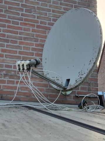 Schotel antenne met 4 LNB's en verdeler beschikbaar voor biedingen