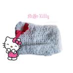 Hello kitty beanie/ muts (gehaakt), Muts, Ophalen of Verzenden, Zo goed als nieuw