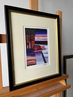 Ton Schulten, ingelijste zeefdruk met winterlandschap, Antiek en Kunst, Kunst | Litho's en Zeefdrukken, Ophalen