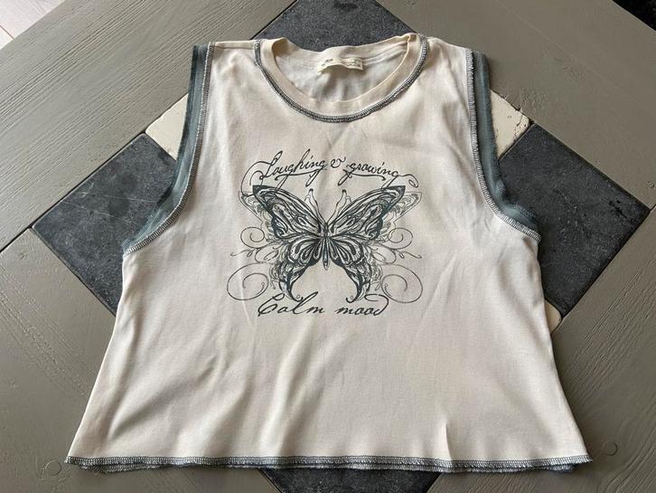 Shirtje van Pull & Bear mt M voor 50 cent !!!, Kleding | Dames, T-shirts, Gedragen, Maat 38/40 (M), Wit, Korte mouw, Ophalen of Verzenden