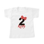 Kinder tekst shirt cijfer met strik en naam, The River House, Info@theriverhouse.nl, Jongen of Meisje, Ophalen of Verzenden