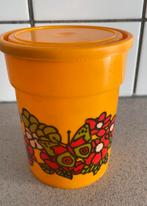 Retro oranje voorraadpot pot bus vlinder bloem, Ophalen of Verzenden