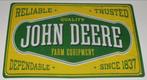 JOHN DEERE : Bord Logo John Deere Tractor - Since 1837, Verzamelen, Merken en Reclamevoorwerpen, Nieuw, Reclamebord, Verzenden