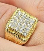 18K Gouden Heren Ring Diamant 0,8ct VVs1, Ophalen of Verzenden, Nieuw, Goud, Heer