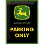 John Deere parking only relief reclamebord van metaal
