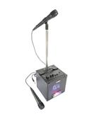 Karaoke set met led verlichting 2 microfoons en standaard, Audio, Tv en Foto, Karaoke-apparatuur, Nieuw, Complete set, Ophalen of Verzenden