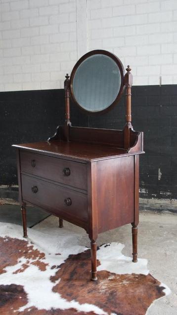 Engelse Commode 1900 met facet geslepen spiegel