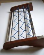 vintage Scandinavische kapstok teak chroom kunststof blauw, Wandkapstok, Gebruikt, Ophalen of Verzenden, Minder dan 100 cm