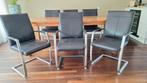 Eetkamerstoelen stoelen leer leder, Ophalen, Gebruikt, Bruin, Leer