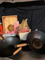 Wok pannen, Huis en Inrichting, Ophalen of Verzenden, Zo goed als nieuw, Gietijzer, Koekenpan of Braadpan