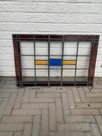 Glas in lood raam antiek met lood 1930, Doe-het-zelf en Verbouw, Glas en Ramen, Ophalen of Verzenden, Zo goed als nieuw, Minder dan 80 cm