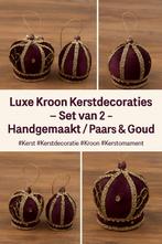 Luxe Kroon Kerstdecoraties – Set van 2 – Handgemaakt, Diversen, Kerst, Ophalen of Verzenden, Zo goed als nieuw