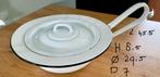 oude emaille bedpan/ondersteek.wit met zwart randje +deksel, Ophalen of Verzenden