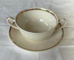 Roomwitte soepkom met schotel, Ophalen of Verzenden
