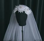 Nieuwe bruidssluier met witte bloemenkrans, Verzenden, Nieuw, Wit, Accessoires
