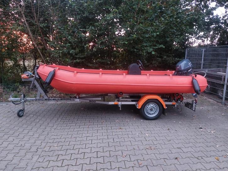 Complete Whaly 435 met Yamaha F15 CEPL & Vanclaes Base 500, Watersport en Boten, Boottrailers, Gebruikt, Overige typen, Minder dan 1500 kg