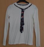 Witte katoenen Hema longsleeve maat 146/152, Ophalen of Verzenden, Zo goed als nieuw, Jongen, Shirt of Longsleeve