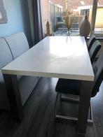 Moderne Witte Eettafel 6 personen, Huis en Inrichting, Tafels | Eettafels, 50 tot 100 cm, 150 tot 200 cm, Modern, Gebruikt