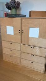 Drie kasten, twee met deuren en laden en 1 met schappen, Ophalen, Gebruikt, 50 tot 100 cm, Minder dan 100 cm