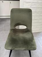 3 groen velvet eetkamerstoelen, Huis en Inrichting, Ophalen, Overige kleuren, Drie, Zo goed als nieuw