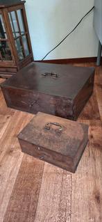 Grote vintage ijzeren geldkist, 35×45×16, gratis kleine kist, Ophalen, Gebruikt, Minder dan 50 cm, Minder dan 50 cm