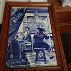 Tegeltableau Delftsblauw schildersatelier vrij Jan Vermeer, Antiek en Kunst, Antiek | Wandborden en Tegels, Ophalen of Verzenden
