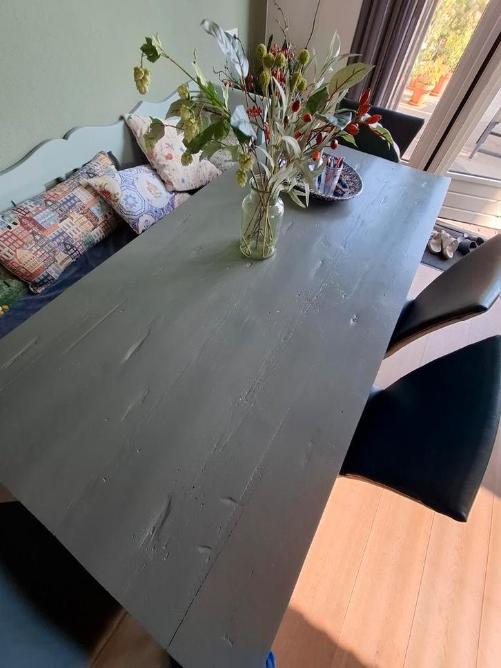 Massief houten tafel 20098,579 cm, Huis en Inrichting, Tafels | Eettafels, Gebruikt, 50 tot 100 cm, 150 tot 200 cm, Vijf personen of meer