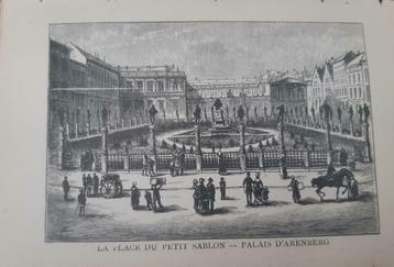 08 / Brussel Le Place de Petit Sablon Houtgravure uit 1892 beschikbaar voor biedingen