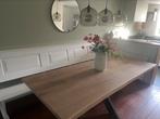 Massief Eiken Boomstamtafel – Maatwerk | 240x100 cm, Huis en Inrichting, Tafels | Eettafels, Ophalen, Landelijk, robuust, industrieel
