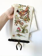 Vintage geborduurde wandhanger, 14x127,5cm. Vogel bohemian, Huis en Inrichting, Verzenden, Gebruikt