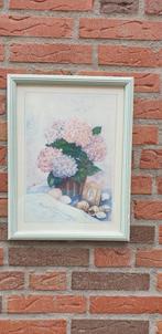 Schilderij / prent met afbeelding van bloemen en schelpen in, Huis en Inrichting, Woonaccessoires | Schilderijen, Tekeningen en Foto's